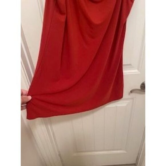 Susan Graver Red Sleeveless Draped Neck‎ Top M LIQUID KNIT Polyester & Spandex - Picture 9 of 14